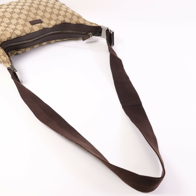 GUCCI 帆布GG Shoulder Bag銀扣肩背袋-8