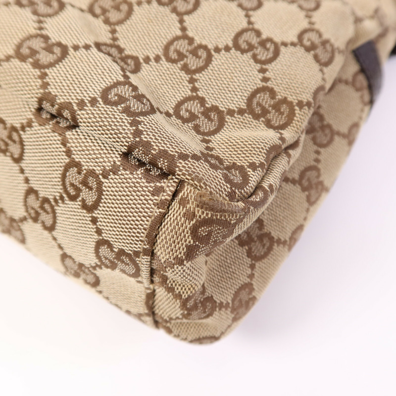 GUCCI 帆布GG Shoulder Bag銀扣肩背袋-11