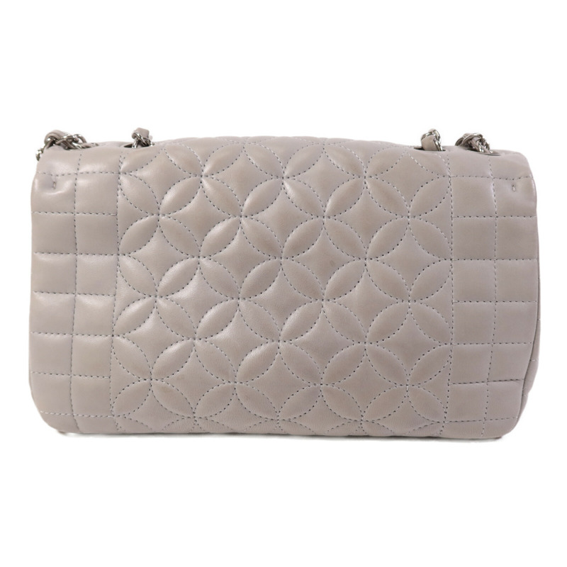 CHANEL 羊皮皮革Chain Shoulder銀扣鏈帶肩背袋-1