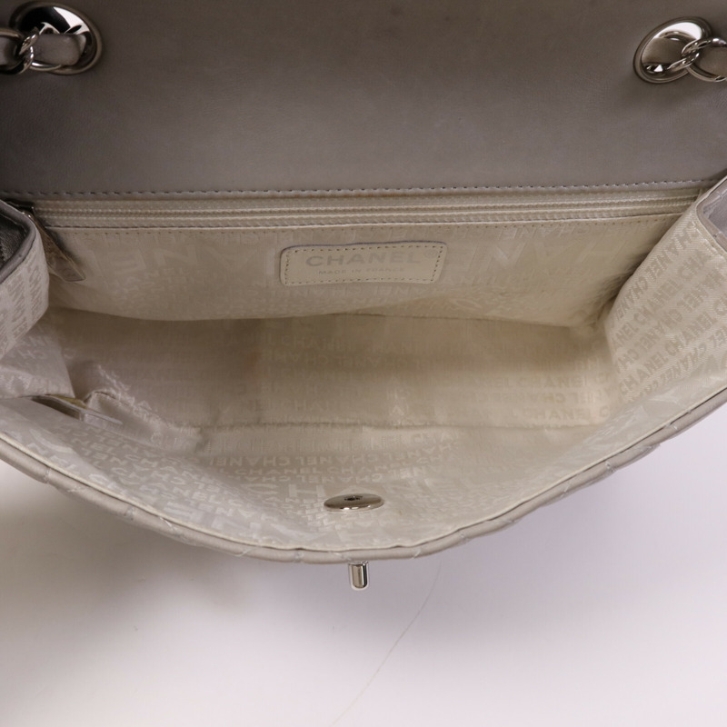 CHANEL 羊皮皮革Chain Shoulder銀扣鏈帶肩背袋-4