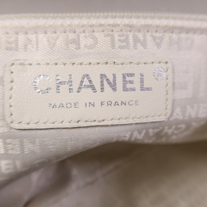 CHANEL 羊皮皮革Chain Shoulder銀扣鏈帶肩背袋-5