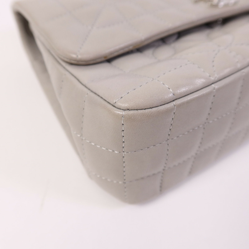 CHANEL 羊皮皮革Chain Shoulder銀扣鏈帶肩背袋-9