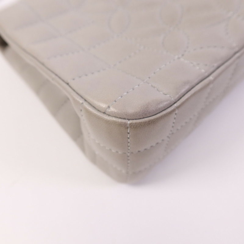 CHANEL 羊皮皮革Chain Shoulder銀扣鏈帶肩背袋-12