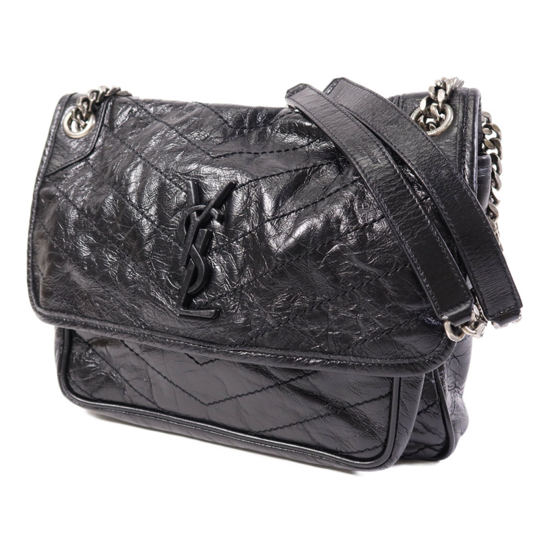 SAINT LAURENT 牛皮皮革Niki Medium銀扣鏈帶肩背袋-2