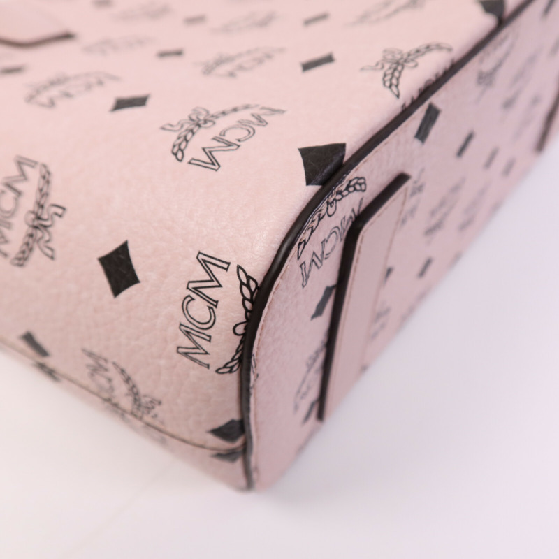 MCM 塗層帆布Tote Bag金扣手挽袋-10