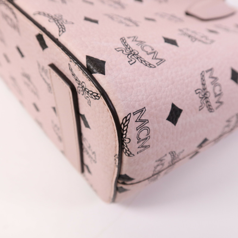 MCM 塗層帆布Tote Bag金扣手挽袋-11