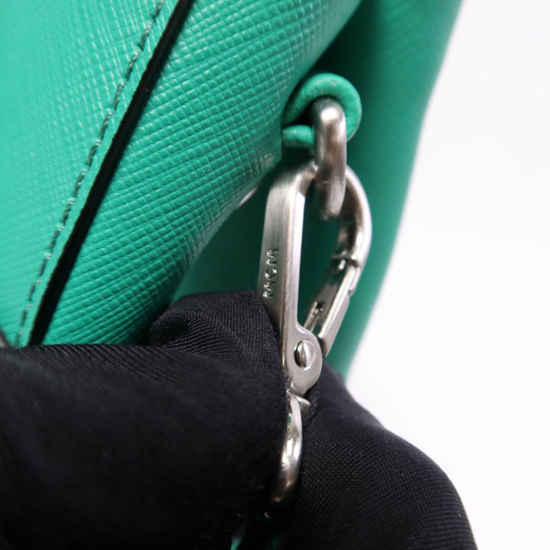 MCM 牛皮皮革2 Way Shoulder Bag銀扣手挽肩背兩用袋-6