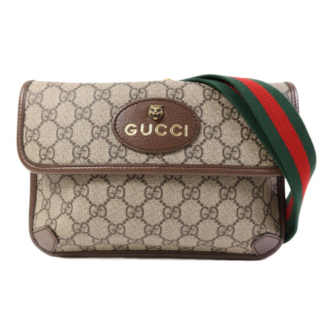 GUCCI 塗層帆布GG Supreme Waist Bag金扣腰包
