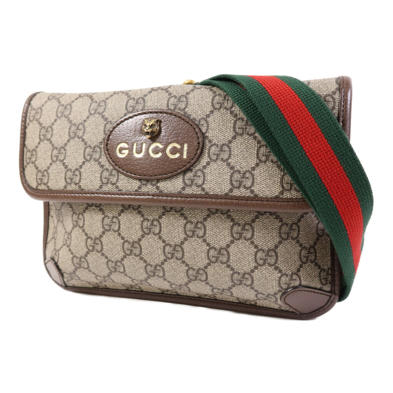 GUCCI 塗層帆布GG Supreme Waist Bag金扣腰包-2