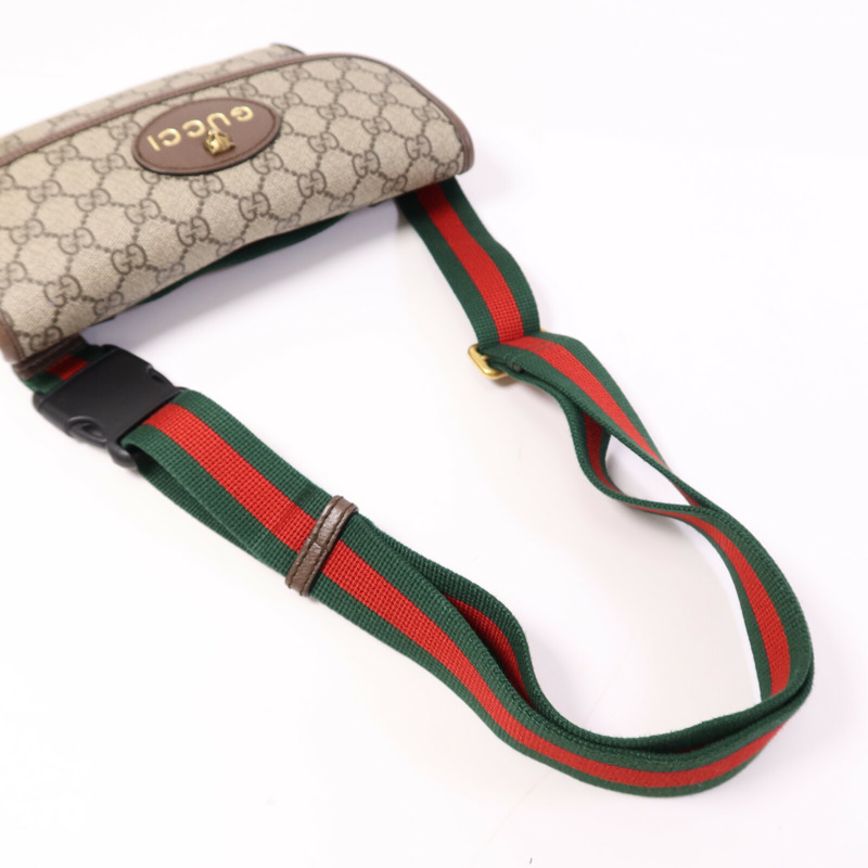 GUCCI 塗層帆布GG Supreme Waist Bag金扣腰包-8
