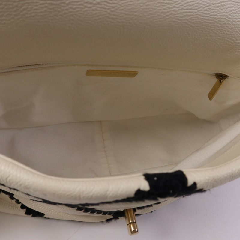 CHANEL 牛皮皮革Chanel 19 Large金扣鏈帶手挽肩背兩用袋-4