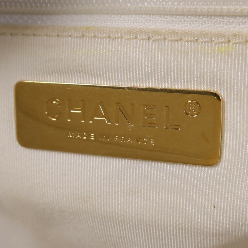 CHANEL 牛皮皮革Chanel 19 Large金扣鏈帶手挽肩背兩用袋-5
