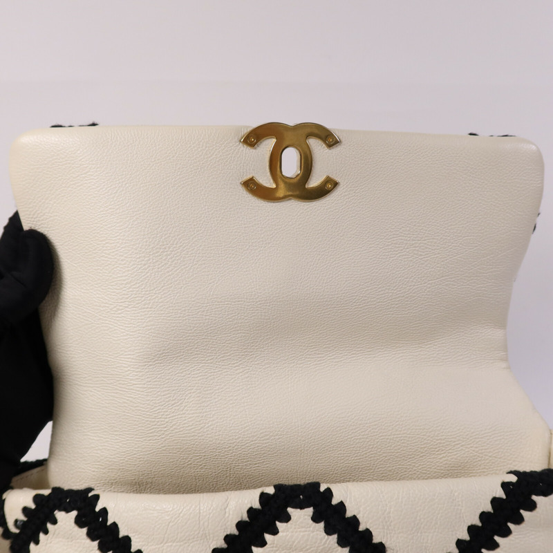 CHANEL 牛皮皮革Chanel 19 Large金扣鏈帶手挽肩背兩用袋-13