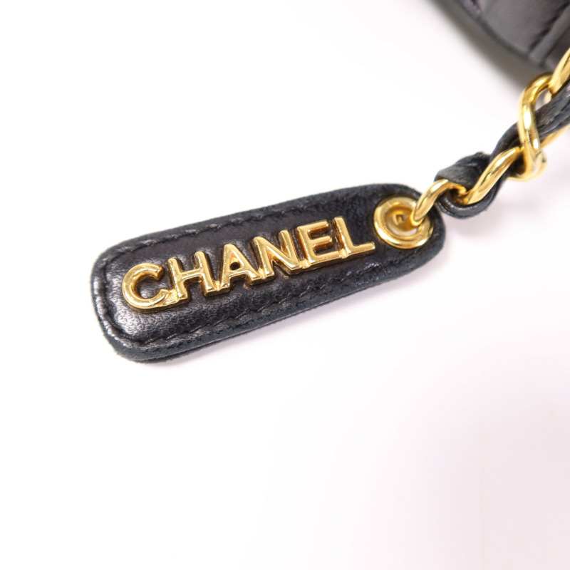 CHANEL 羊皮皮革Handbag金扣手挽袋-6