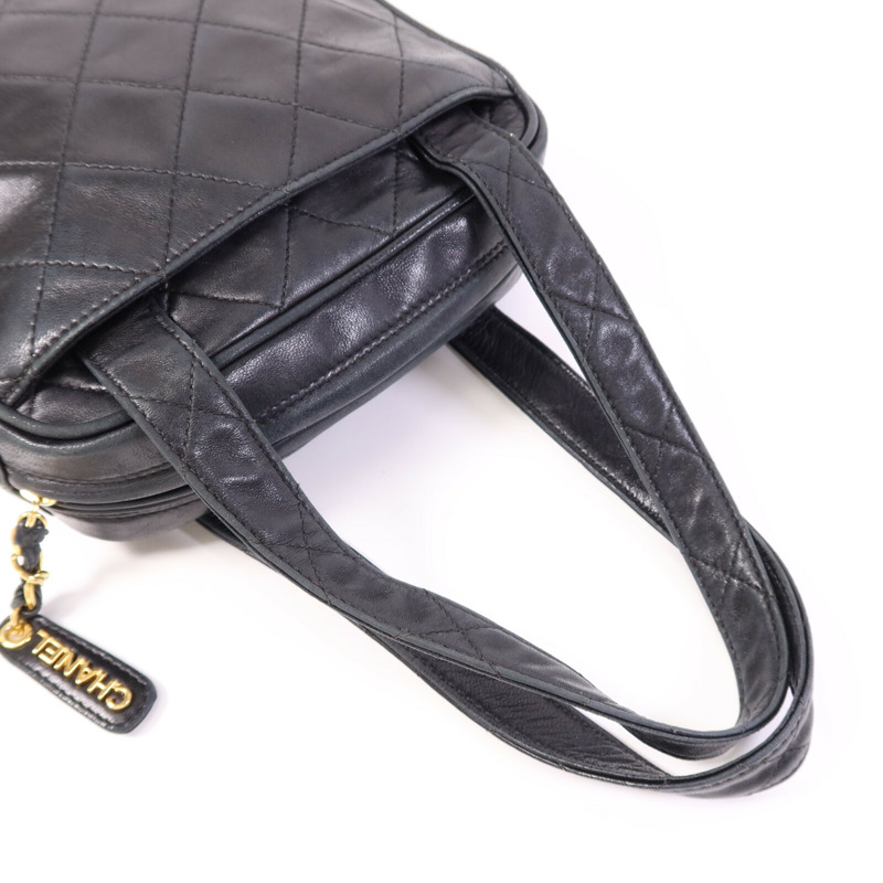 CHANEL 羊皮皮革Handbag金扣手挽袋-9