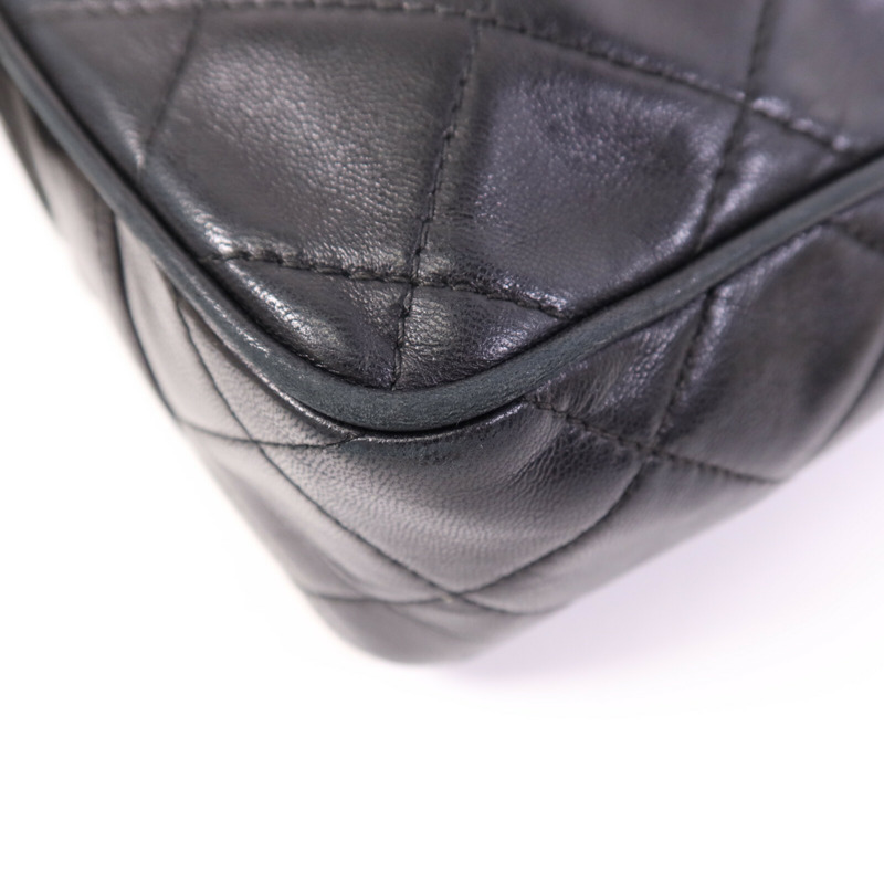 CHANEL 羊皮皮革Handbag金扣手挽袋-15