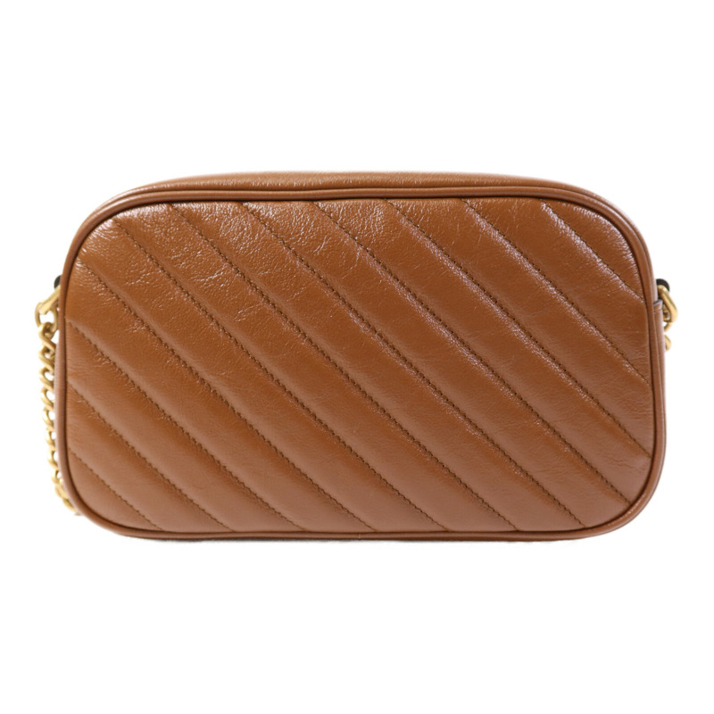 GUCCI 牛皮皮革GG Marmont Small金扣鏈帶肩背袋-1