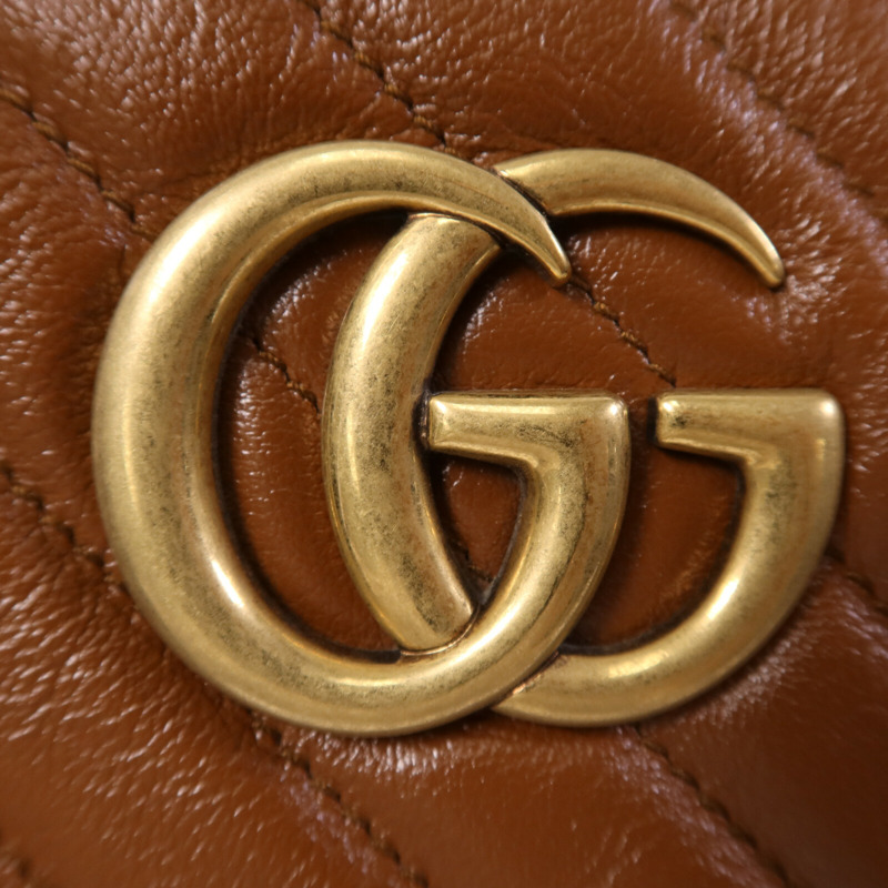 GUCCI 牛皮皮革GG Marmont Small金扣鏈帶肩背袋-6