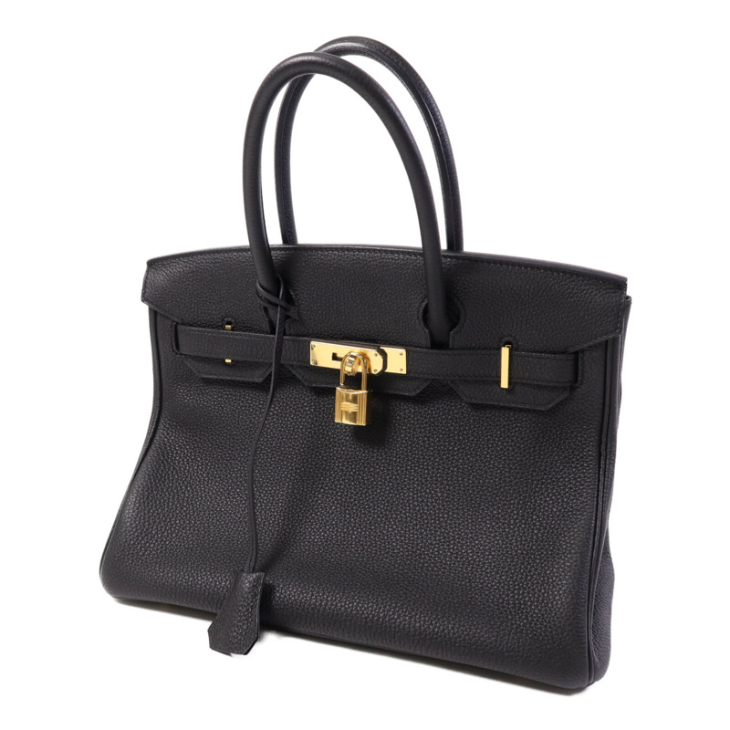 HERMES Togo皮革Birkin 30金扣手挽袋Noir-2