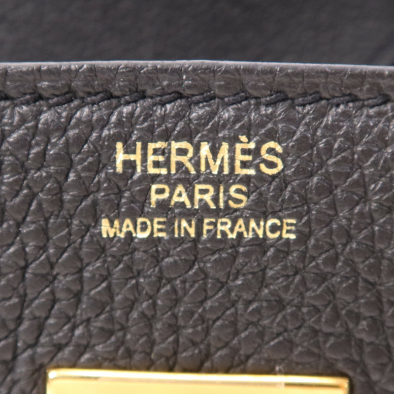 HERMES Togo皮革Birkin 30金扣手挽袋Noir-5