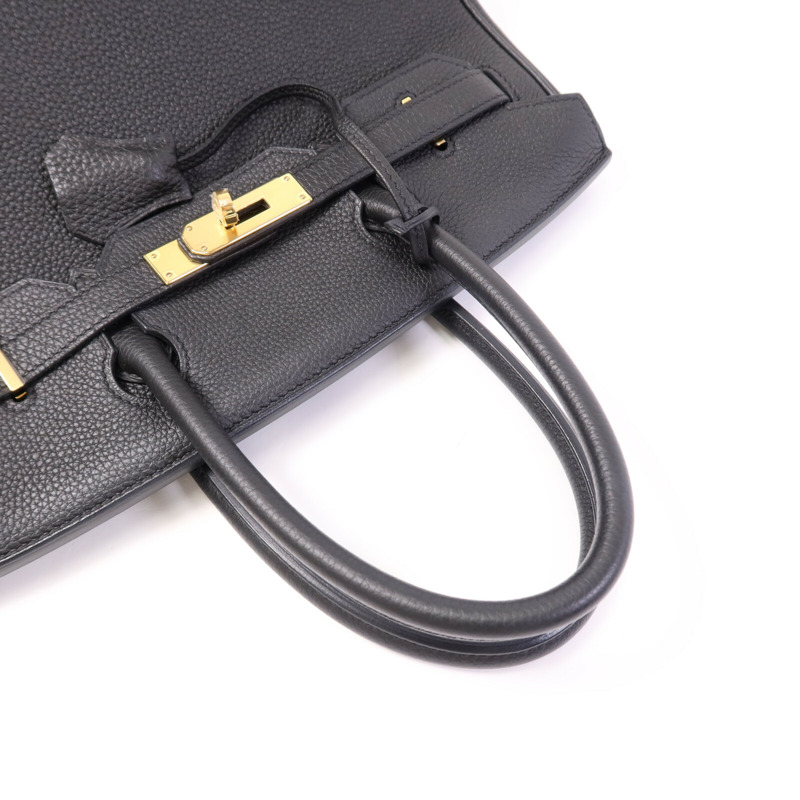 HERMES Togo皮革Birkin 30金扣手挽袋Noir-8