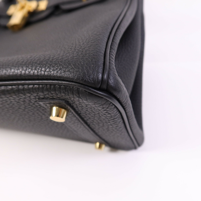 HERMES Togo皮革Birkin 30金扣手挽袋Noir-10