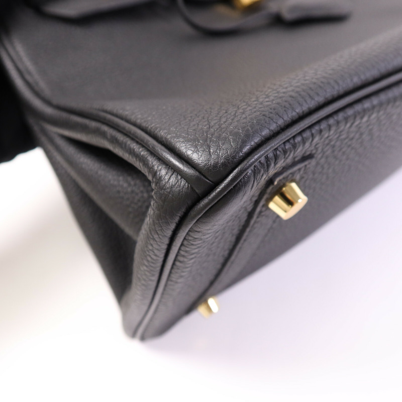 HERMES Togo皮革Birkin 30金扣手挽袋Noir-11