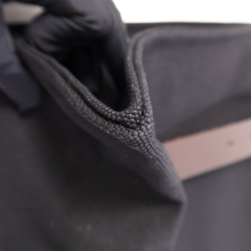 HERMES 帆布Etriviere Shopping Bag銀扣手挽袋Black-8