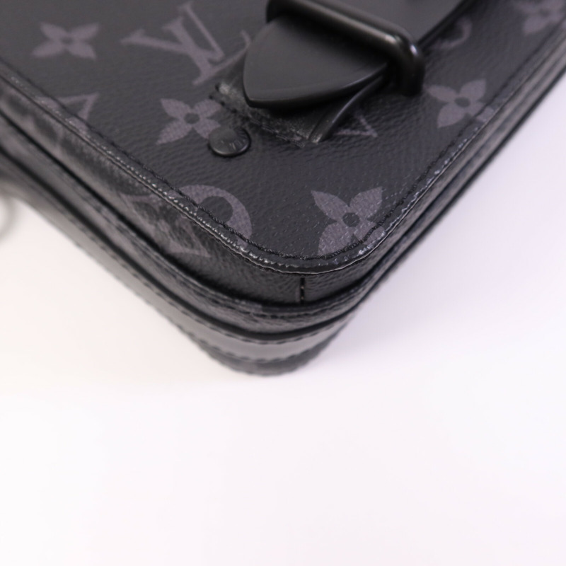 LOUIS VUITTON Monogram Eclipse Steamer Messenger肩背袋-10