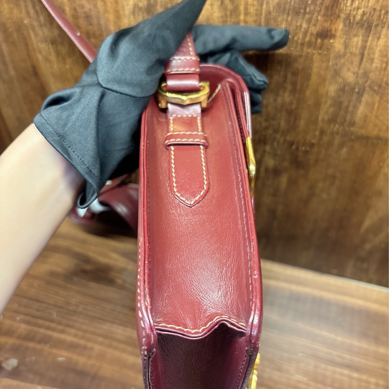 Cartier 紅色皮革斜挎包-3