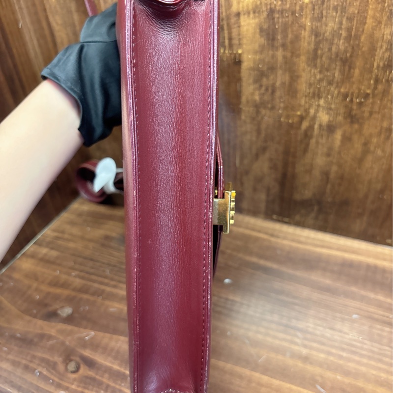Cartier 紅色皮革斜挎包-4