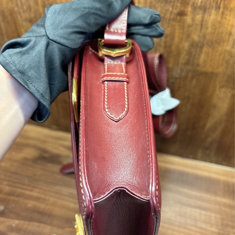 Cartier 紅色皮革斜挎包-5