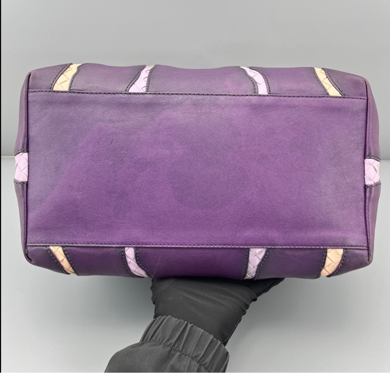 【小眾中古✨又潮又酷】 BV 編織拼接手提|托特包|紫色-3