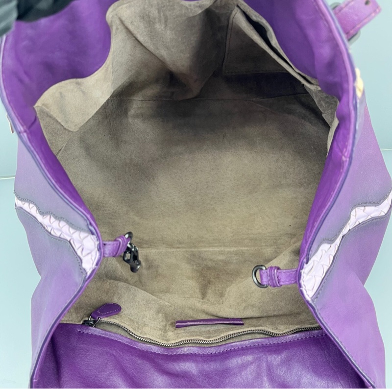 【小眾中古✨又潮又酷】 BV 編織拼接手提|托特包|紫色-5