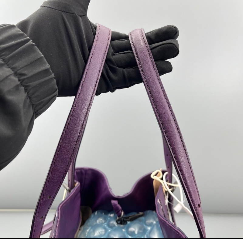 【小眾中古✨又潮又酷】 BV 編織拼接手提|托特包|紫色-6