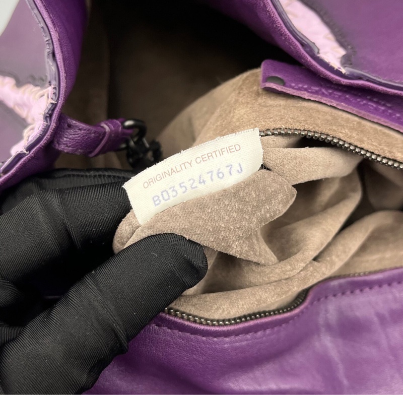 【小眾中古✨又潮又酷】 BV 編織拼接手提|托特包|紫色-7