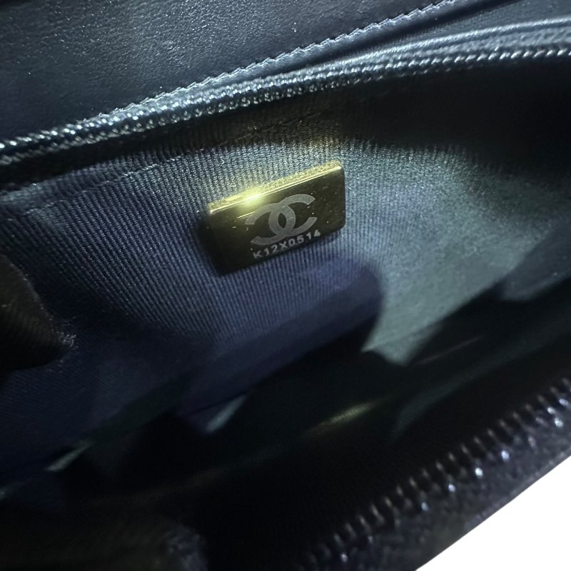 【美收精品】CHANEL BOY WOC 金色雙C菱格粒紋牛皮金鏈肩背包 4-938-17