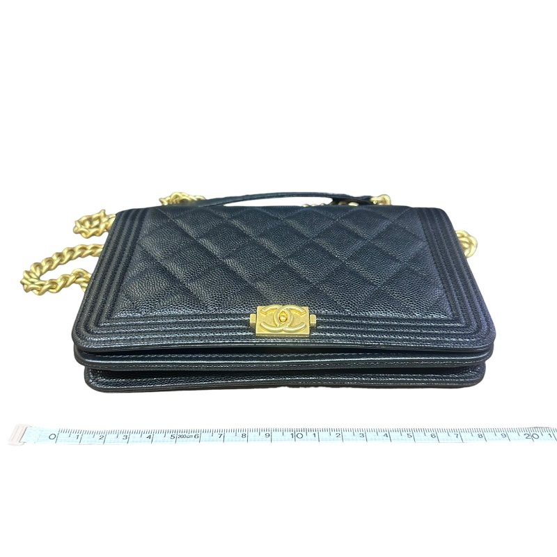 【美收精品】CHANEL BOY WOC 金色雙C菱格粒紋牛皮金鏈肩背包 4-938-20