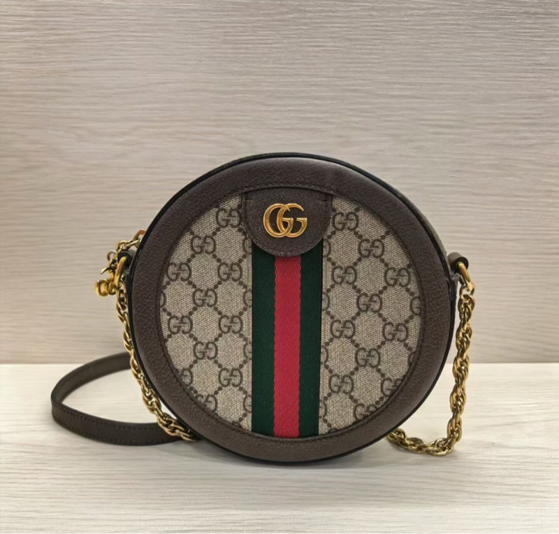【全網最低價✨90%新】Gucci Ophidia老花圓餅鏈條包|單肩|斜背包-1