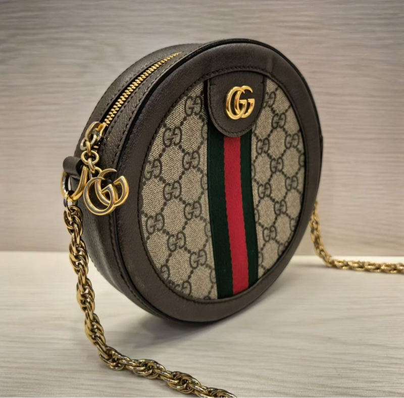 【全網最低價✨90%新】Gucci Ophidia老花圓餅鏈條包|單肩|斜背包-2