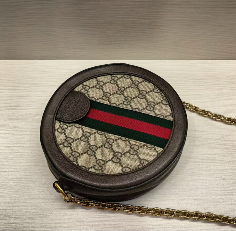 【全網最低價✨90%新】Gucci Ophidia老花圓餅鏈條包|單肩|斜背包-3