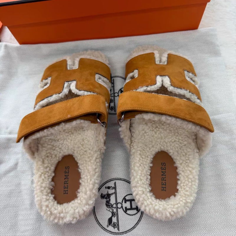 ✨Hermes 網紅爆款 泰迪毛毛拖鞋🧸 尺寸38全新全套-1
