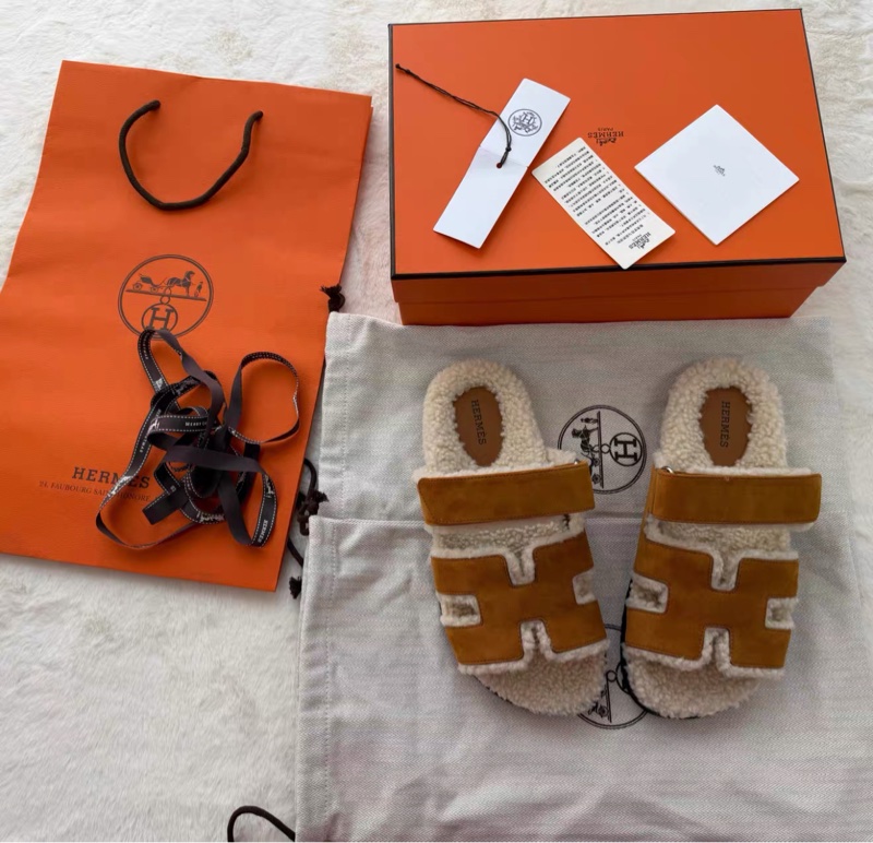 ✨Hermes 網紅爆款 泰迪毛毛拖鞋🧸 尺寸38全新全套-2