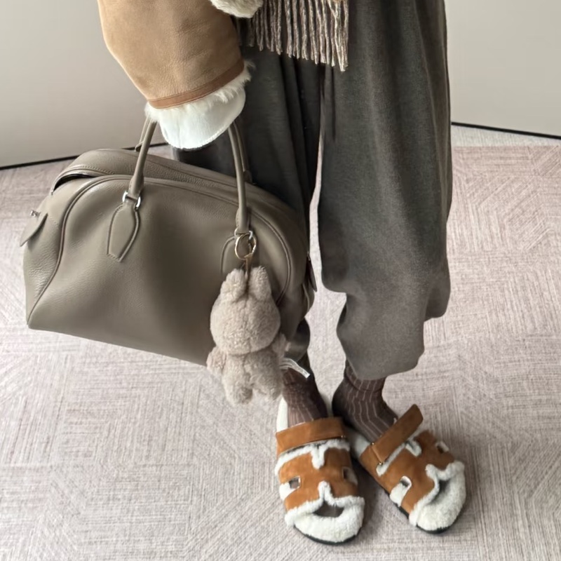 ✨Hermes 網紅爆款 泰迪毛毛拖鞋🧸 尺寸38全新全套-3