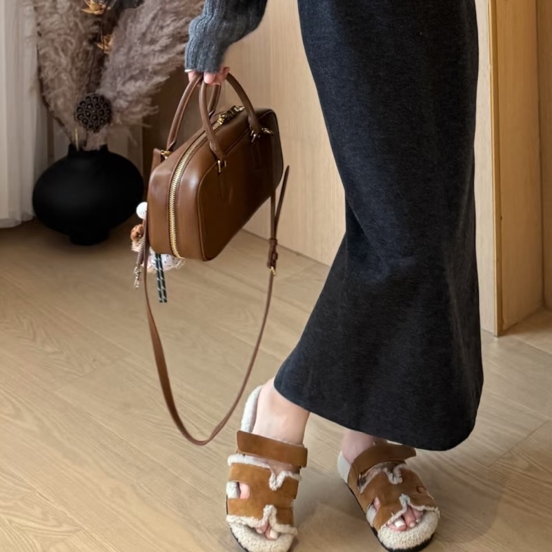 ✨Hermes 網紅爆款 泰迪毛毛拖鞋🧸 尺寸38全新全套-4