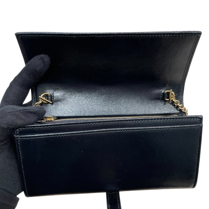 GUCCI 古馳 652681 JACKIE 1961 鍊條長夾 皮革 黑色 金扣-11