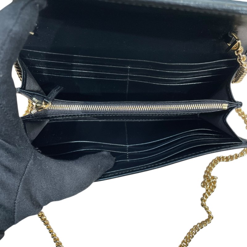 GUCCI 古馳 652681 JACKIE 1961 鍊條長夾 皮革 黑色 金扣-12