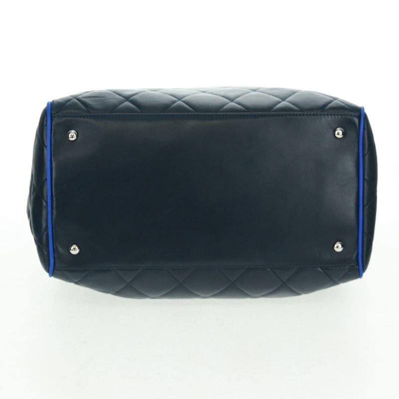 【日本直送】香奈兒 (CHANEL) 絎縫鏈條肩背包/手提包,羊皮材質,海軍藍,CC標誌,正品編號 163283SAV-4