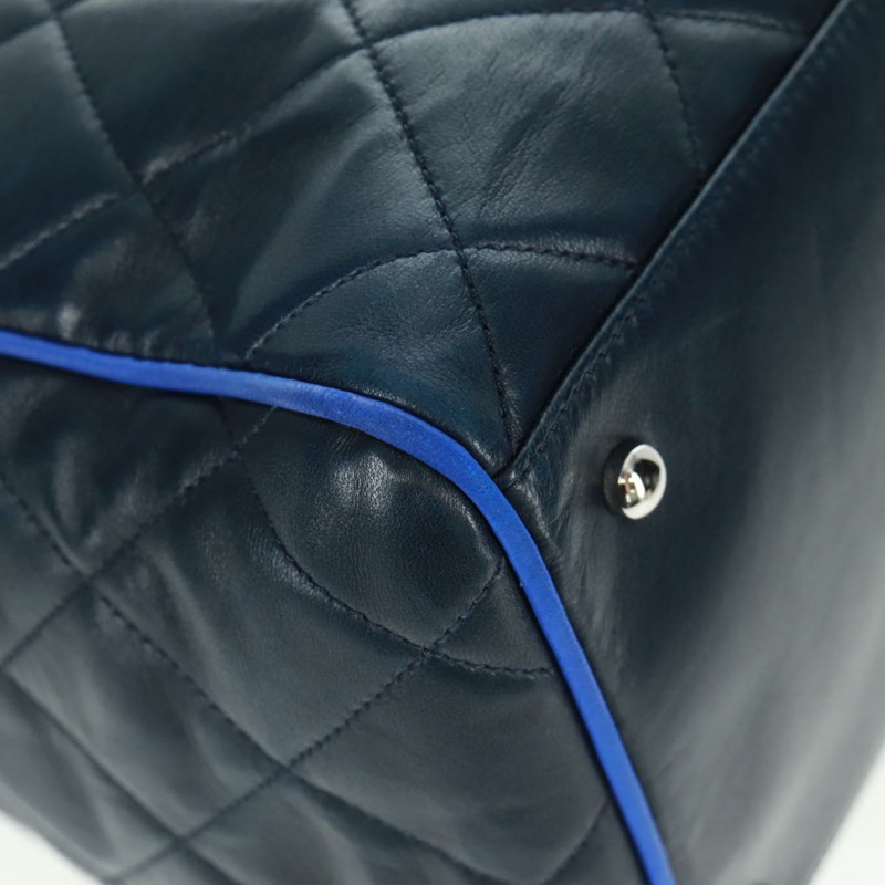 【日本直送】香奈兒 (CHANEL) 絎縫鏈條肩背包/手提包,羊皮材質,海軍藍,CC標誌,正品編號 163283SAV-8