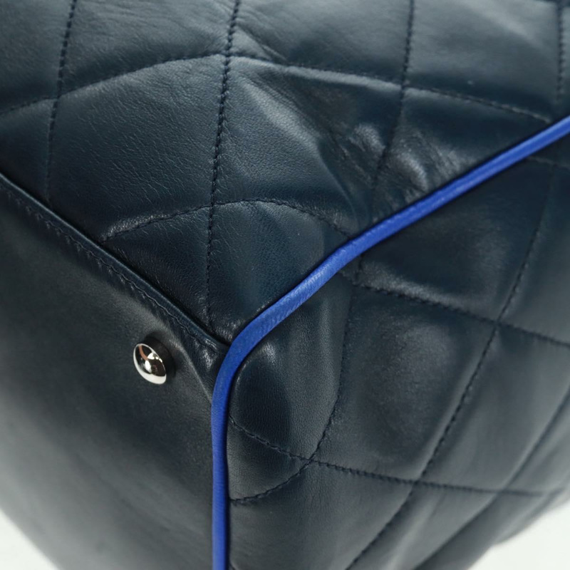 【日本直送】香奈兒 (CHANEL) 絎縫鏈條肩背包/手提包,羊皮材質,海軍藍,CC標誌,正品編號 163283SAV-13